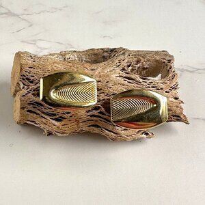 Vintage 1950s Gold Tone Cufflinks With Atomic Design For Men
